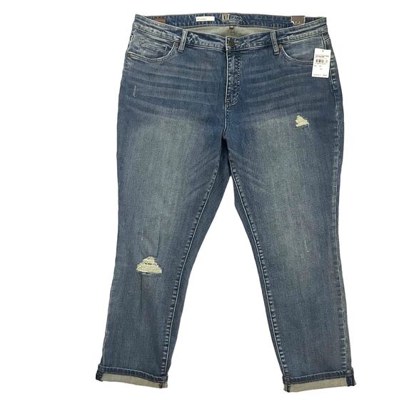 NWT Kut from the Kloth Katy Boyfriend High Rise Denim Medium Wash Plus Women 18W - Picture 1 of 9